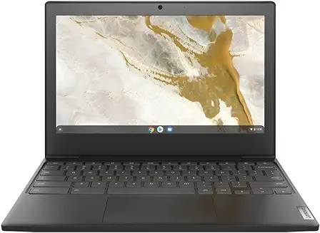 12. Lenovo IdeaPad Slim 3 Chromebook Intel Celeron N4020 4th Gen 11.6" (29.46cm) HD Thin & Light Laptop (4GB/64GB eMMC/Chrome OS/Upto 10hr Battery/2W x2 HD Speaker/Onyx Black/1.12Kg), 82BA001PHA