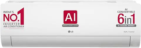 1. LG 1 Ton 5 Star Ai Dual Inverter Split Ac (Copper, Super Convertible 6-In-1 Cooling, Hd Filter With Anti-Virus Protection, 2023 Model, Rs-Q14Ynze, White)