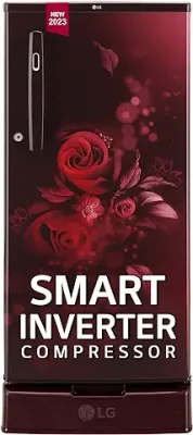 9. LG 185 L 4 Star Inverter Direct-Cool Single Door Refrigerator (2023 Model, GL-D199OSEY, Scarlet Euphoria, Base stand with drawer)
