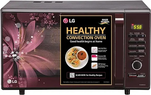 10. LG 28 L Convection Microwave Oven (MC2886BRUM, Black, With 360° Motorised Rotisserie & Diet Fry)