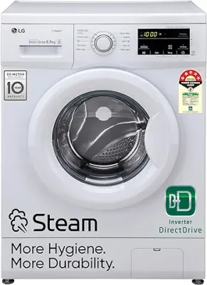 5. LG 6.5 Kg 5 Star Inverter Direct Drive Fully Automatic Front Load Washing Machine (FHM1065SDW, Steam Wash, In-Built Heater, Touch Panel, White)