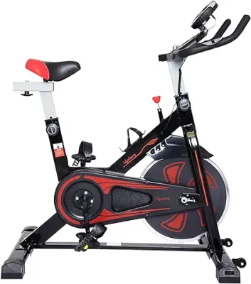 Lifelong LLF89 Fit Pro Spin Fitness Bike with 8Kg Flywheel, Adjustable Resistance, LCD Monitor and Heart Rate Sensor for Fitness at Home; Home Workouts (1 Year Warranty)