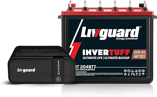 8. Livguard | 1100VA/12V Square Wave Inverter | 200Ah Tall Tubular Battery | Inverter & Battery Combo for Home, Small Shops & Offices | Best in Class Warranty & Free Installation