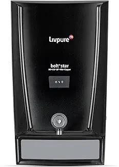 2. Livpure Bolt+ Star, 80% Water Savings, RO+In Tank UV+UF+Min+Copper+Smart TDS Adjuster+Taste Enhancer, 7 L Tank, Water Purifier for home, (Black) Suitable for Municipal, Tanker, Borewell water