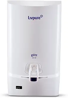 6. Livpure Glitz Pure UV+UF Water Purifier with 7 L tank capacity - Suitable for Municipal Water, TDS upto 250ppm (White) (Not Suitable for tanker or borewell water)