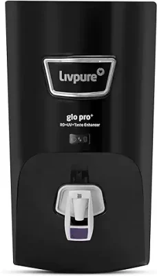10. Livpure GLO PRO+ RO+UV+Taste Enhancer, Water Purifier for Home - 7 L Storage, Suitable for Borewell, Tanker, Municipal Water (Black)