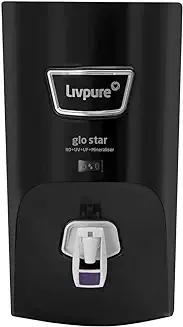 1. Livpure Glo Star RO+In-Tank UV+UF+Mineraliser - 7 L Storage, 15 LPH Water Purifier for Home, Suitable for Borewell, Tanker, Municipal Water (Black)
