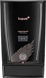 6. Livpure Pep Pro Grand RO+UV+Mineraliser+Copper+Smart TDS Adjuster 15 LPH Water Purifier | Suitable for Borewell, Tanker, Municipal Water - 7 L Storage Tank, Black