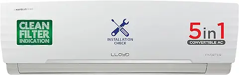 11. Lloyd 1.0 Ton 3 Star Inverter Split AC (5 in 1 Convertible, Copper, Anti-Viral + PM 2.5 Filter, 2023 Model, White with Chrome Deco Strip, GLS12I3FWAEV/WAEA)