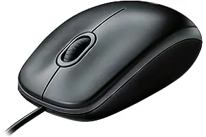 11. Logitech B100 Wired USB Mouse, 3 yr Warranty, 800 DPI Optical Tracking, Ambidextrous PC/Mac/Laptop - Black