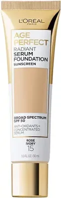 14. L'Oreal Paris Age Perfect Radiant Serum Foundation with SPF 50, Rose Ivory, 1 Ounce