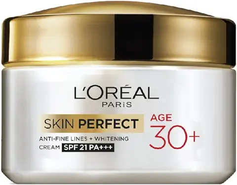 13. L'Oreal Paris Anti-Fine Lines Cream, With SPF21 PA+++, Fights Signs of Aging, Day Cream, For Users Over 30, Skin Perfect 30+, 50g