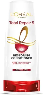 1. L'Oreal Paris Conditioner, For Damaged and Weak Hair, With Pro-Keratin + Ceramide, Total Repair 5, 180ml