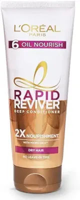 3. L'Oréal Paris Deep Conditioner, With Micro-Oils, Deeply Nourishes Dry Hair, No-Leave In Time, Rapid Reviver 6 Oil Nourish, 180ml