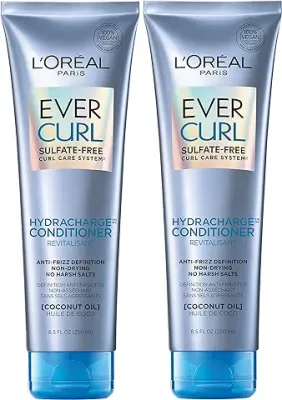 11. L'Oreal Paris EverCurl Sulfate Free Shampoo and Conditioner Kit for Curly Hair, Lightweight, Anti-Frizz Hydration, Gentle on Curls, with Coconut Oil, 8.5 Ounce, Set of 2 (Packaging May Vary)