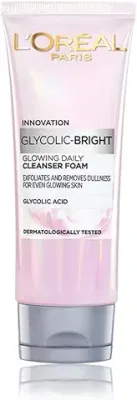 9. L'Oreal Paris Glycolic Bright Daily Foaming Facial Cleanser, 50ml |Daily Glowing Face Wash for Dull Skin