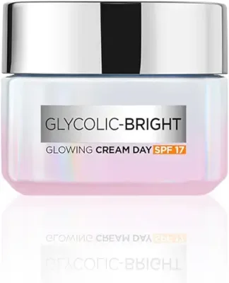 11. L'Oreal Paris Glycolic Bright Day Cream with SPF 17, 15ml |Skin Brightening Cream with Glycolic Acid that Visbily Minimizes Spots & Reveals Even Toned Skin