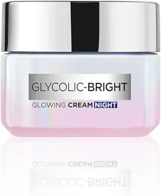 4. L'Oreal Paris Glycolic Bright Glowing Night Cream, 15ml |Overnight Brightening Cream with Glycolic Acid that Visbily Minimizes Spots & Reveals Glowing skin