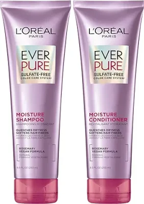 6. L'Oreal Paris Moisture Shampoo and Conditioner, Rosemary, Sulfate Free, EverPure 1 kit