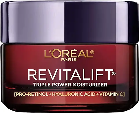 6. L'Oreal Paris Revitalift Triple Power Anti-Aging Face Moisturizer, Pro Retinol, Hyaluronic Acid & Vitamin C, Reduce Wrinkles 1.7 Oz