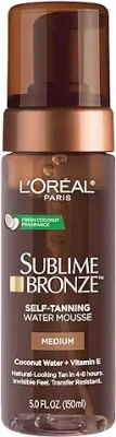 12. L'Oreal Paris Sublime Bronze Self Tanning Water Mousse, Streak-Free Natural Looking Tan, 5 fl. Oz