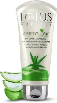 1. Lotus Herbals WhiteGlow 3-In-1 Deep Cleansing Skin Whitening Facial Foam