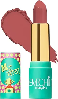 LoveChild Masaba - Meetha - Luxe Matte Lipstick, Hydrating & Nourishing, Long lasting, Bullet Matte Mauve Lipstick, 4ML