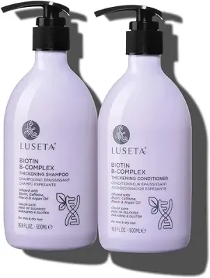 12. Luseta B-Complex Shampoo & Conditioner Set for Hair Growth and Strengthener - Loss Treatment Thinning With Biotin Caffein Argan Oil Men Women All Types 2 x 16.9oz