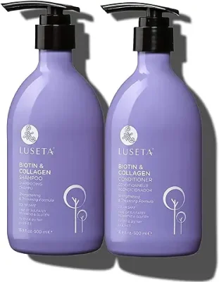 12. Luseta Biotin Shampoo and Conditioner for HairGrowth - Thickening Shampoo for Thinning Hair andHair Loss - Infused with Argan Oil to Repair DamagedDry Hair - Sulfate Free Paraben Free-2 x 16.9 fl oz
