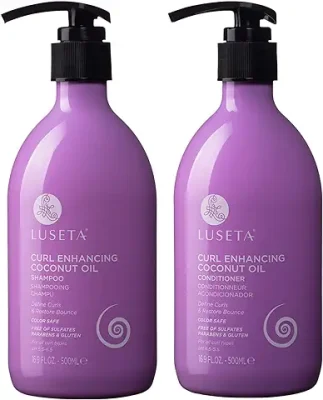 3. Luseta Curl Enhancing Coconut Oil Shampoo & Conditioner Set,Unlimited Bounce and Definition, Reduce Frizz and Repair Dry Hair, for All Curl Types Sulfate Free