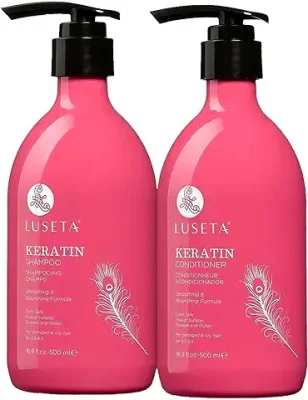 4. Luseta Keratin Shampoo and Conditioner for Color Treated Damaged & Dry Hair, Keratin Hair Treatment for Smoothino& Nourishing, Free of Sulfates, Paraben and Gluten 2 X 16.90z