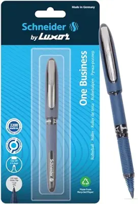 2. Luxor Schneider One Business Roller Ball Pen - Black | 0.6mm | 2200 mtrs writing length | Waterproof Ink | Consistent ink flow | Ideal for Professionals-Office essential