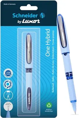 3. Luxor Schneider One Hybrid Roller Ball Pen - Blue | 0.3mm | 2500 mtrs writing length | Waterproof Ink | Consistent ink flow | Ideal for Professionals-Office essential