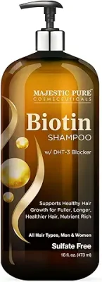 9. MAJESTIC PURE Biotin Shampoo for Hair Growth - Volumizing Shampoo for Hair Loss - with DHT-3 Blocker - Hydrating & Nourishing - Sulfate Free, for Men & Women - Thin Hair Shampoo - 16 fl oz