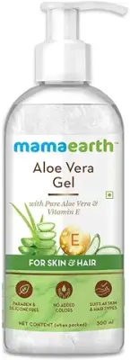 1. Mamaearth Aloe Vera Gel - 300ml | For Face, with Pure Aloe Vera & Vitamin E for Skin and Hair | All Skin Type
