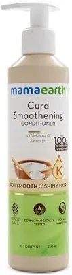 10. Mamaearth Curd Smoothening Conditioner For Women and Men; with Curd & Keratin for Smooth & Shiny Hair- 250 ml; Nourishes Dry Hair & Controls Frizz