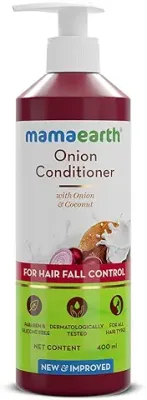 5. Mamaearth Onion Conditioner for Men & Women 400 ml - Hair Fall Control & Fast Hair Growth - Works for Dry & Frizzy Hair, Toxin-free