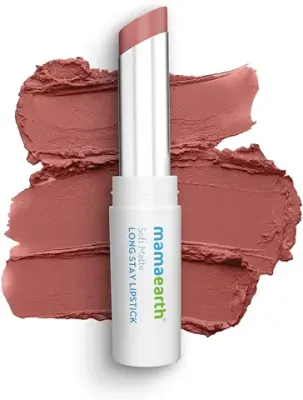 Mamaearth Soft Matte Long Stay Lipsticks with Jojoba Oil & Vitamin E for 12 Hour Long Stay - 05 Woody Rose - 3.5 g