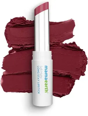 4. Mamaearth Soft Matte Long Stay Lipsticks with Jojoba Oil & Vitamin E for 12 Hour Long Stay - 03 Grape Wine - 3.5 g