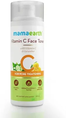 12. Mamaearth Vitamin C Liquid Toner For Face With Vitamin C & Cucumber For Pore Tightening, 200 Ml, Pack of 1