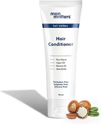2. Man Matters Hair Conditioner 90ml | Rice Alkane, Banana Oil, Shea Butter & Argan Oil | Repairs Dry & Damaged Hair, Reduces Frizz & Moisturises Hair | Sulphate & Paraben Free