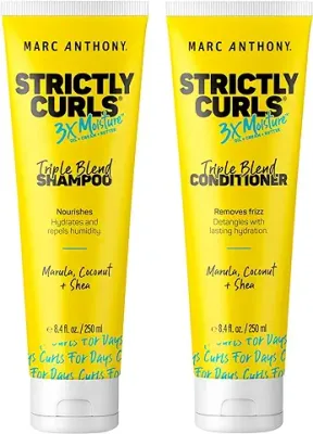 15. Marc Anthony Strictly Curls 3x Moisture Deep Shampoo & Conditioner for Curl Defining & Anti Frizz - Shea Butter, Marula Oil, Aloe & Coconut Oil - Sulfate Free Color Safe for Dry Damaged Curly Hair