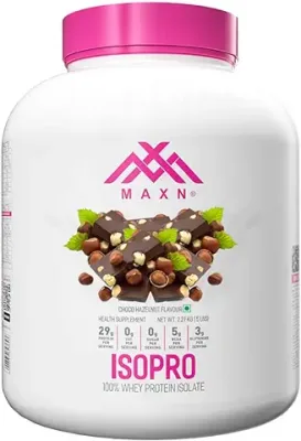 5. MAXN ISOPRO/Whey Protein Isolate - Flavoured Supplement for Muscle Growth (Choco Hazelnut, 2.27 kg)