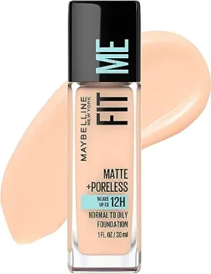1. MAYBELLINE Fit Me Matte + Poreless Liquid Oil-Free Foundation Makeup