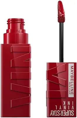 14. Maybelline Liquid Lipstick, High Shine Gloss, Lasts for 16 HRs, Enriched With Vitamin E & Aloe, SuperStay Vinyl Ink, Lippy