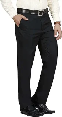 7. McHenry Men's Solid Formal Regular Fit Wrinkle Free PolyViscose Trousers