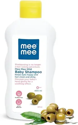 6. Mee Mee Gentle Baby Shampoo - Tear-Free Formula, Enriched with Olive Extracts, Nurturing for Infant Hair - From Birth Onwards, Dermatologist-Approved, (400ml)