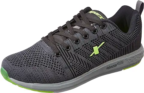 Men Grey Fluorescent Green Running Shoes-6 UK (SM379GYFLG006)