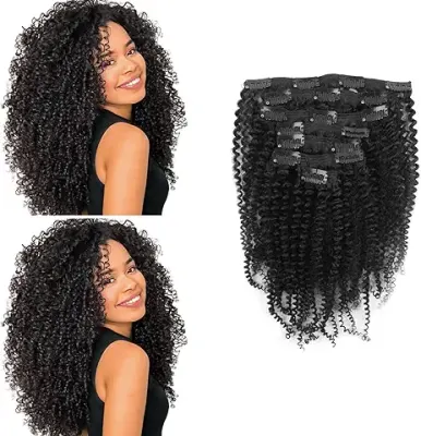 8. MIMIESEAT Afro Kinky Curly Clip in Real Human Hair Extensions