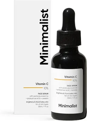 11. Minimalist 10% Vitamin C Face Serum for Glowing Skin (Formulated & Tested For Sensitive Skin) | Highly Stable | Non Irritating | Non Sticky | Brightening Vit C Formula For Men and Women | 30 ml